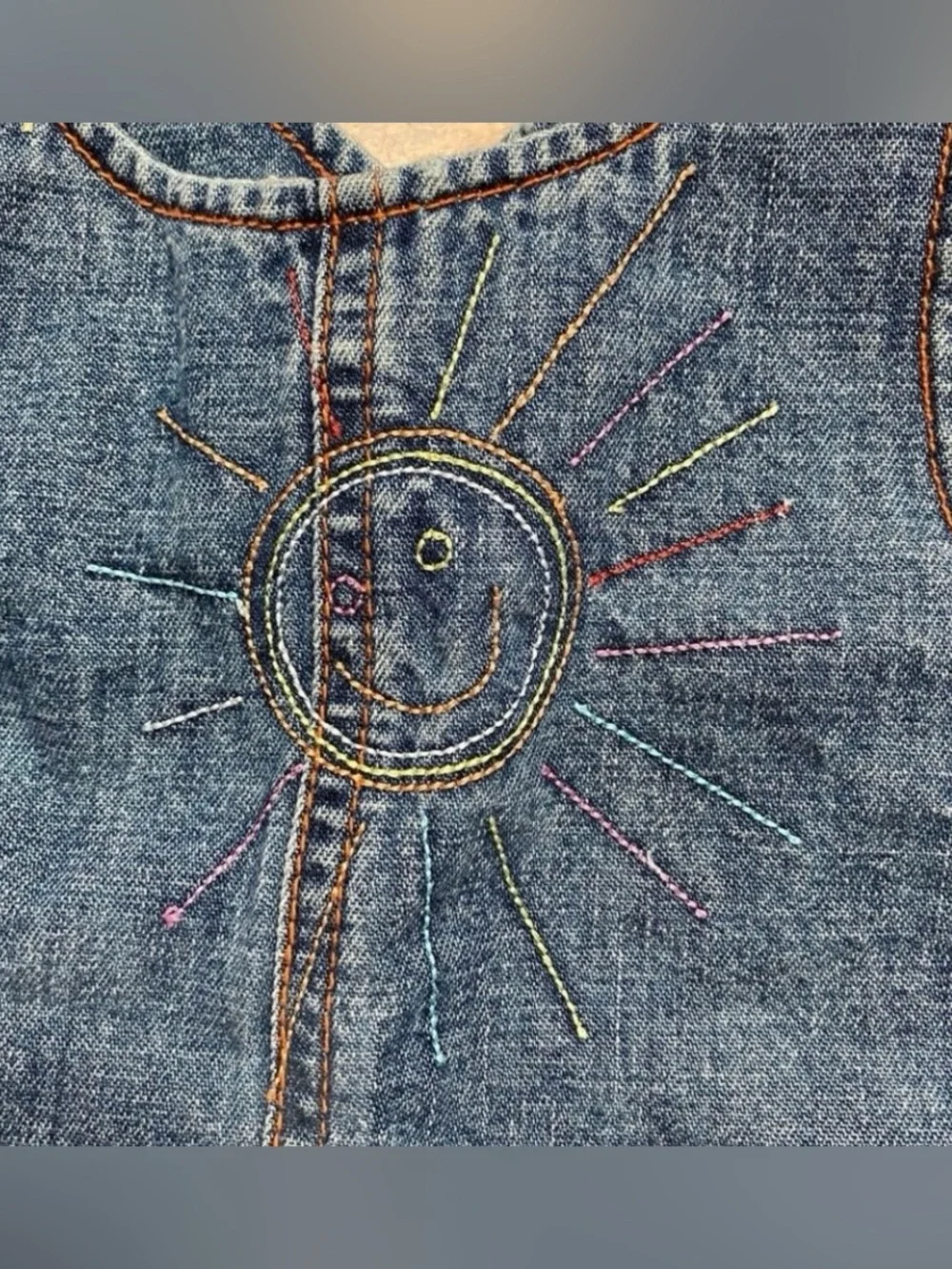 3/$25 Oshkosh B'Gosh Baby Girl Sleeveless Embroidered Denim Tunic Top Size 18M
